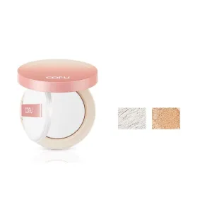 1 PC Cofu Smooth Light Weight Setting Powder Foundation Oil Control Pressed Foundation Powder with Puff Clear Press Powder Natural Pressed Powder (2# Natural, 11g)