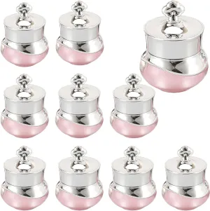 10 Pcs 5ml Plastic Cosmetic Containers Empty Refillable Cream Jar Travel Face Lotion Bottles With Silver Cover for Moisturizer, Eyeshadow, Makeup Emulsion