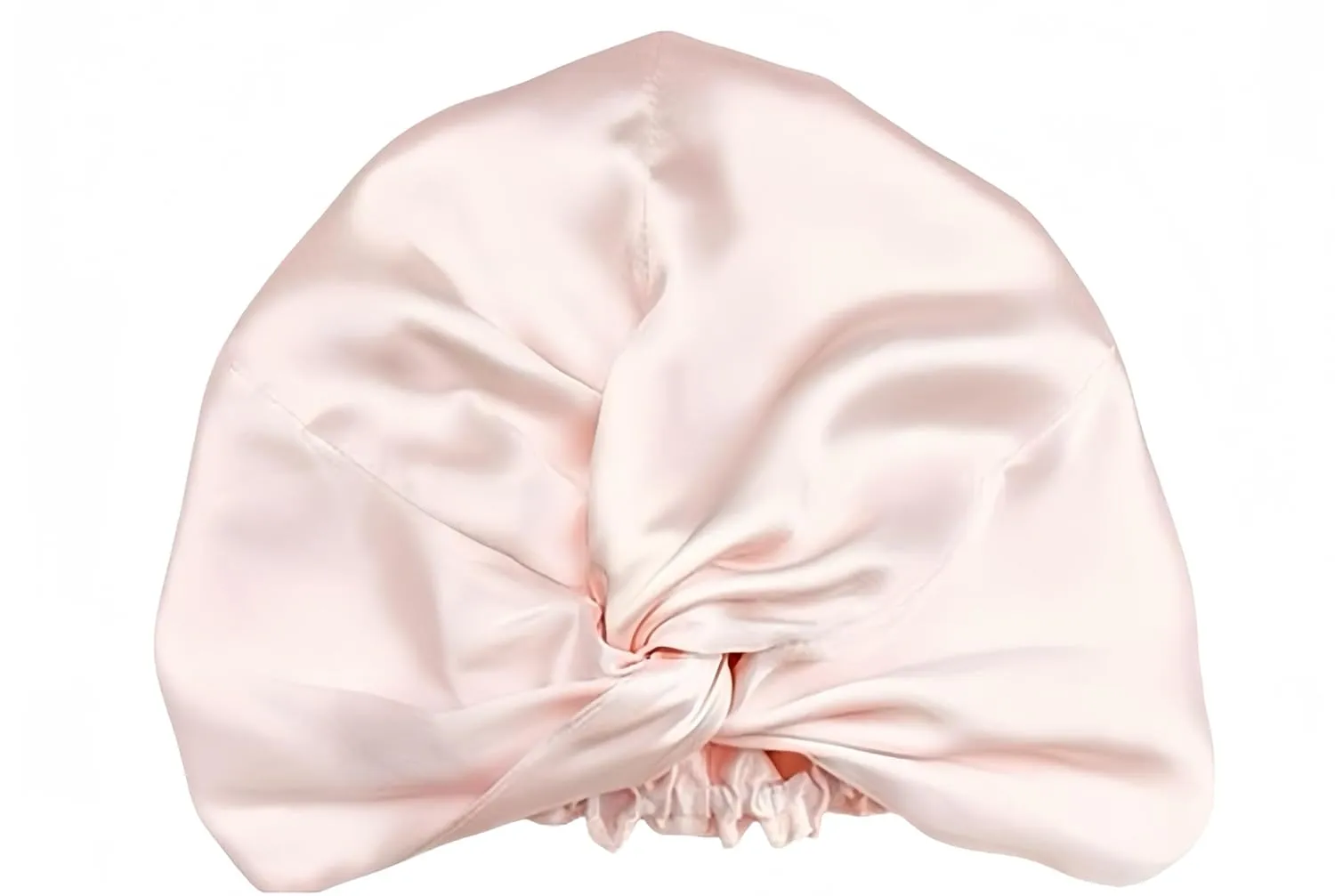 100% Mulberry Silk Bonnet Sleep Cap, Double Layer Silk Turban/Bonnet, Shower Cap, Adjustable Fit for Night Hair Care, 8 Colors (Light Pink)