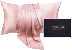 100% Pure Mulberry Silk Pillowcase | Luxury 30 Momme 6a Grade for Ultimate Hair and Skin Care | Hidden Zipper | Mesh Bag Included | (Pink, Standard)