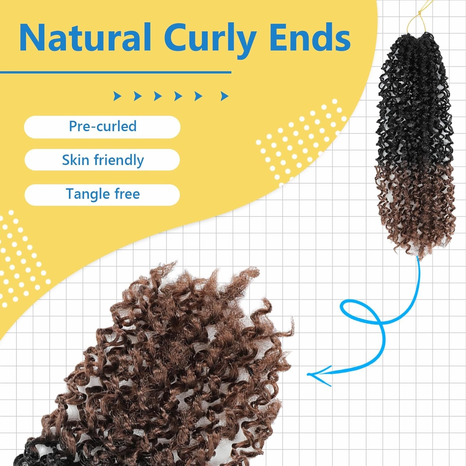 10 Packs Passion Twist Crochet Hair 8 Inch -Yankee Twist Senegalese Twist Crochet Braids Hair Prelooped Braiding Hair Mini Spring Twist Crochet Hair for Black Women (1B/30)