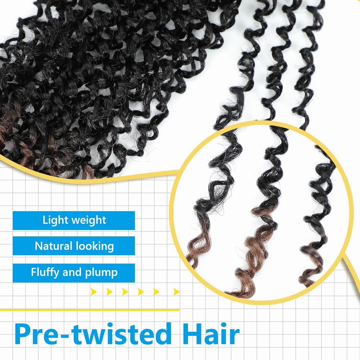 10 Packs Passion Twist Crochet Hair 8 Inch -Yankee Twist Senegalese Twist Crochet Braids Hair Prelooped Braiding Hair Mini Spring Twist Crochet Hair for Black Women (1B/30)