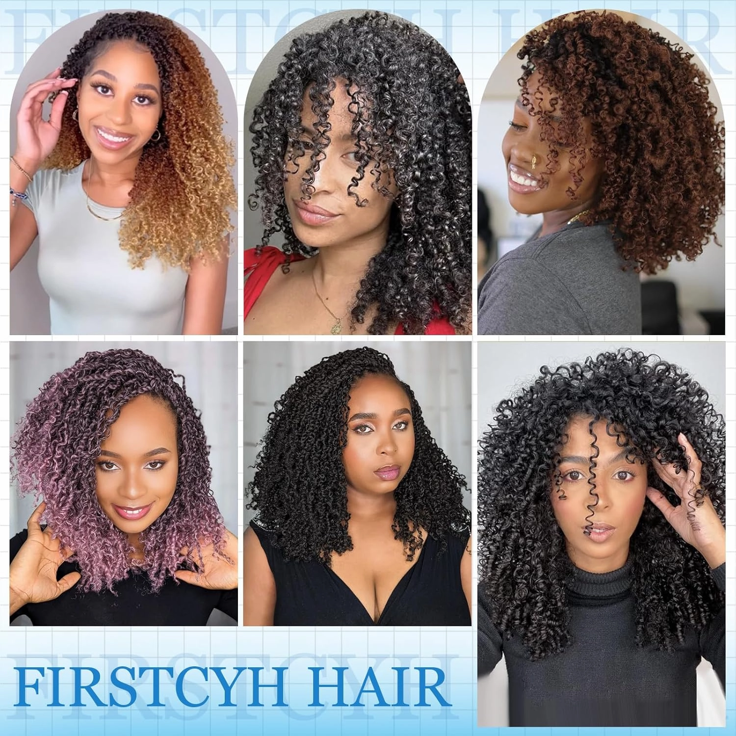 10 Packs Passion Twist Crochet Hair 8 Inch -Yankee Twist Senegalese Twist Crochet Braids Hair Prelooped Braiding Hair Mini Spring Twist Crochet Hair for Black Women (1B/30)