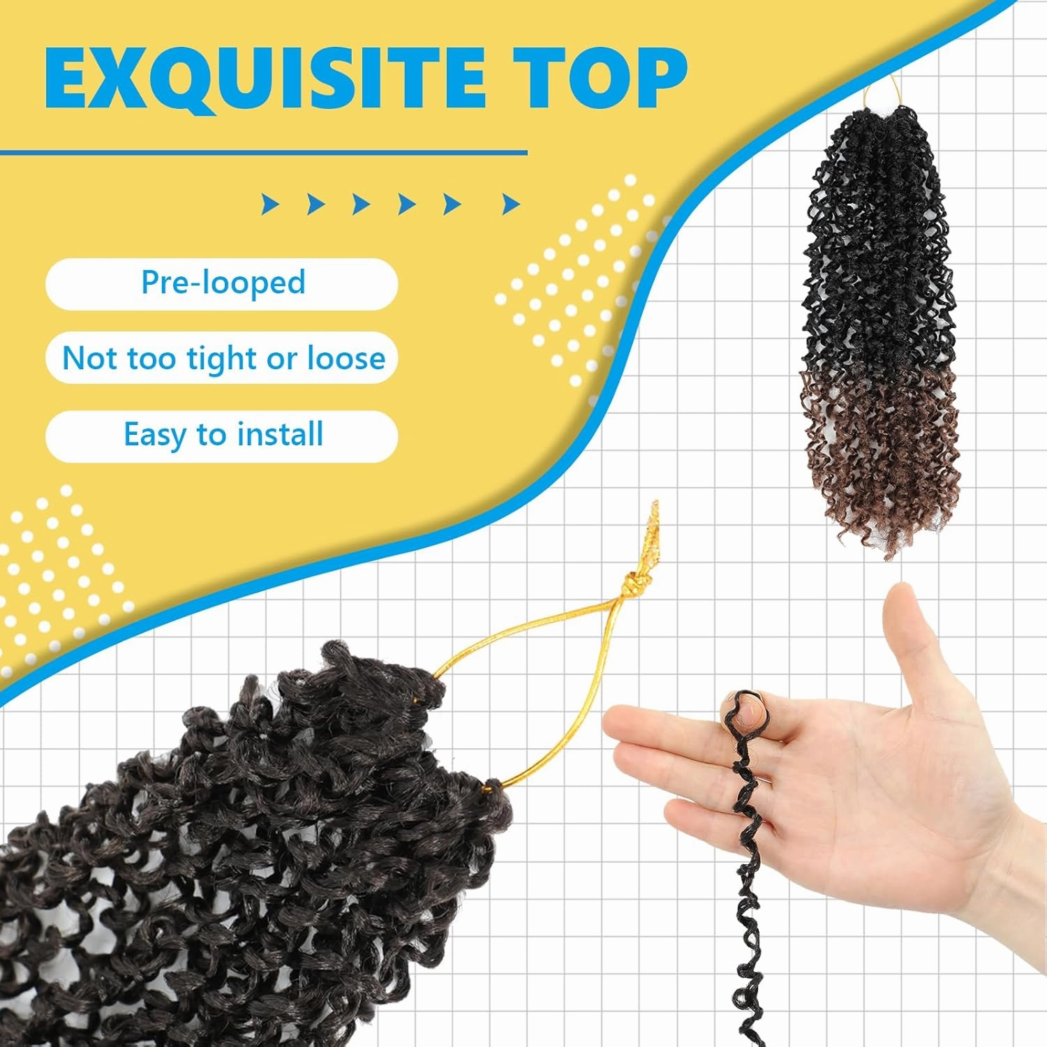 10 Packs Passion Twist Crochet Hair 8 Inch -Yankee Twist Senegalese Twist Crochet Braids Hair Prelooped Braiding Hair Mini Spring Twist Crochet Hair for Black Women (1B/30)