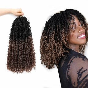 10 Packs Passion Twist Crochet Hair 8 Inch -Yankee Twist Senegalese Twist Crochet Braids Hair Prelooped Braiding Hair Mini Spring Twist Crochet Hair for Black Women (1B/30)
