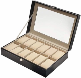 12 Grids Box Double Drawer Watch Box Storage Showing Watches Display Storage Box Case Tray Zippere Travel Jewelry Watch Case (Color : 2)