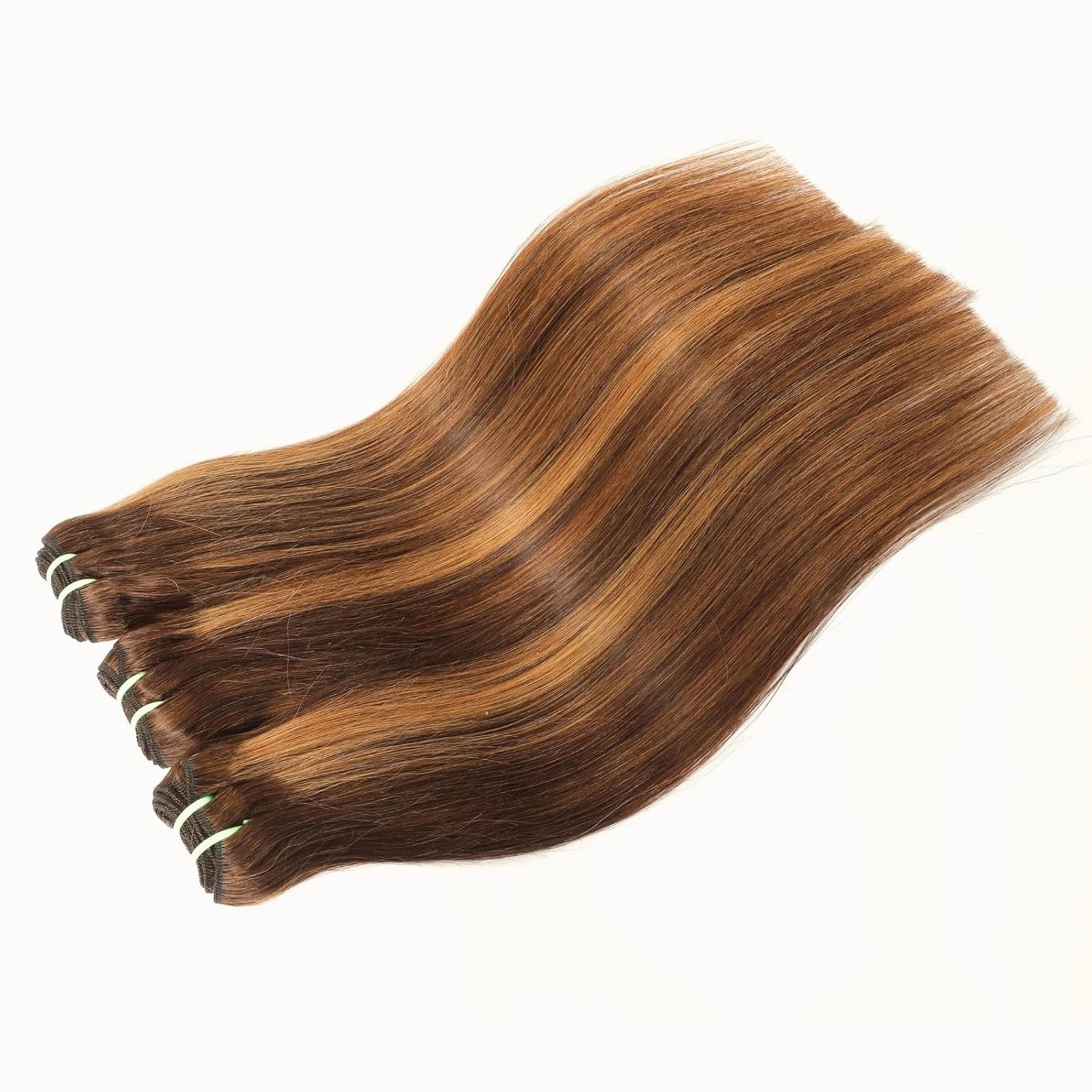12A Double Drawn Honey Blonde Ombre Highlight Straight 3 Bundles Human Hair With 4x4 Hd Lace Closure Free Part, Shed Free And Soft Thick Raw Virgin Bundles With Closure Colored 14 16 18 14