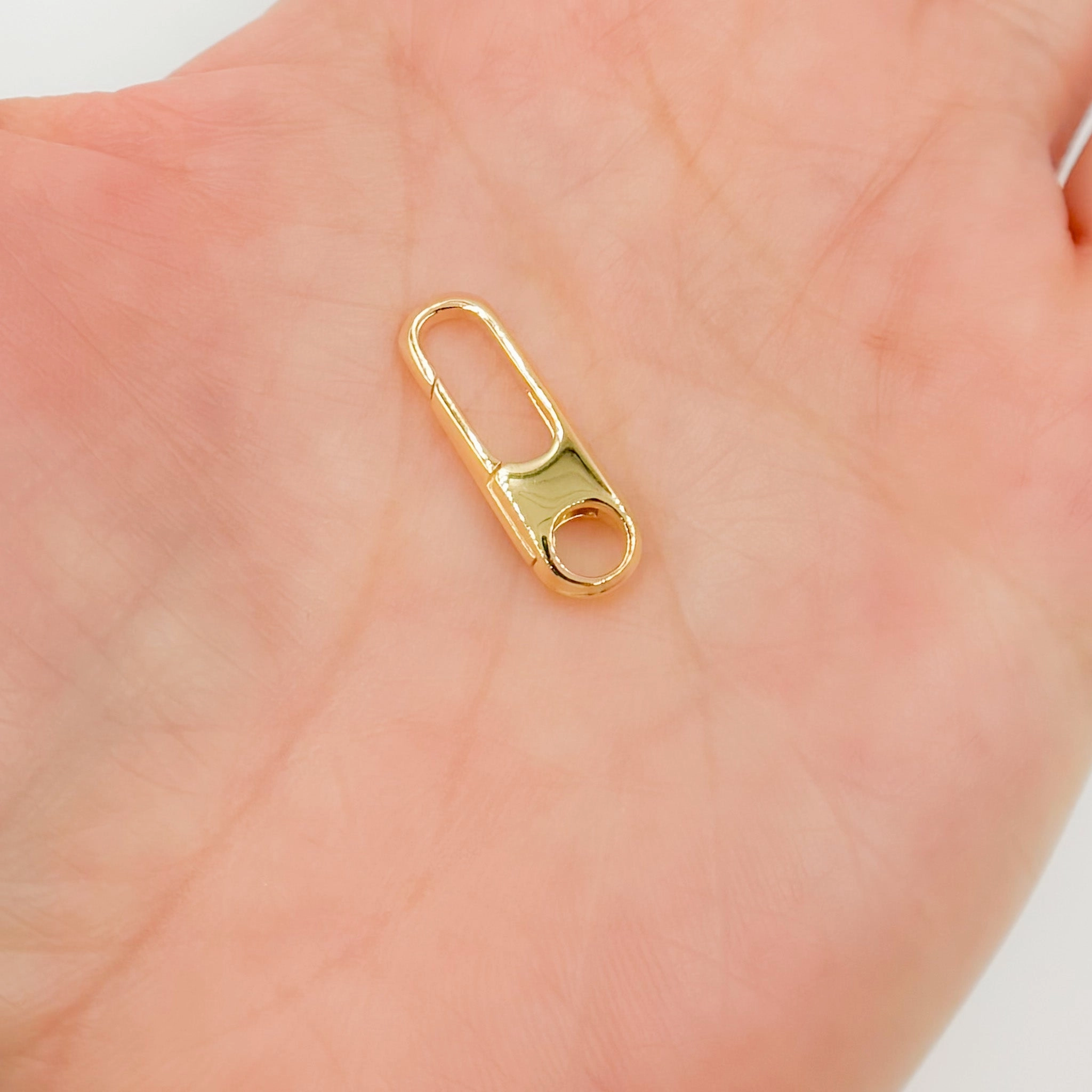 1355GPS. 20MM Gold Plated Shiny Sterling Silver Oval Clasp