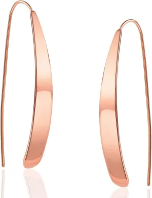 14K Gold Plated Bar Dangle Earrings - Hypoallergenic Long Threader Drop Earrings for Women