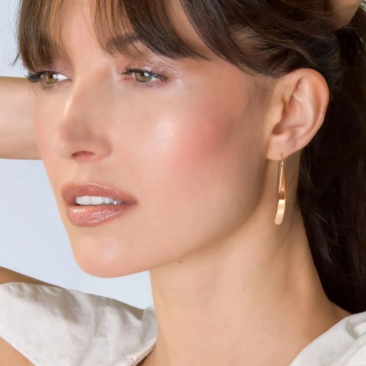14K Gold Plated Bar Dangle Earrings - Hypoallergenic Long Threader Drop Earrings for Women