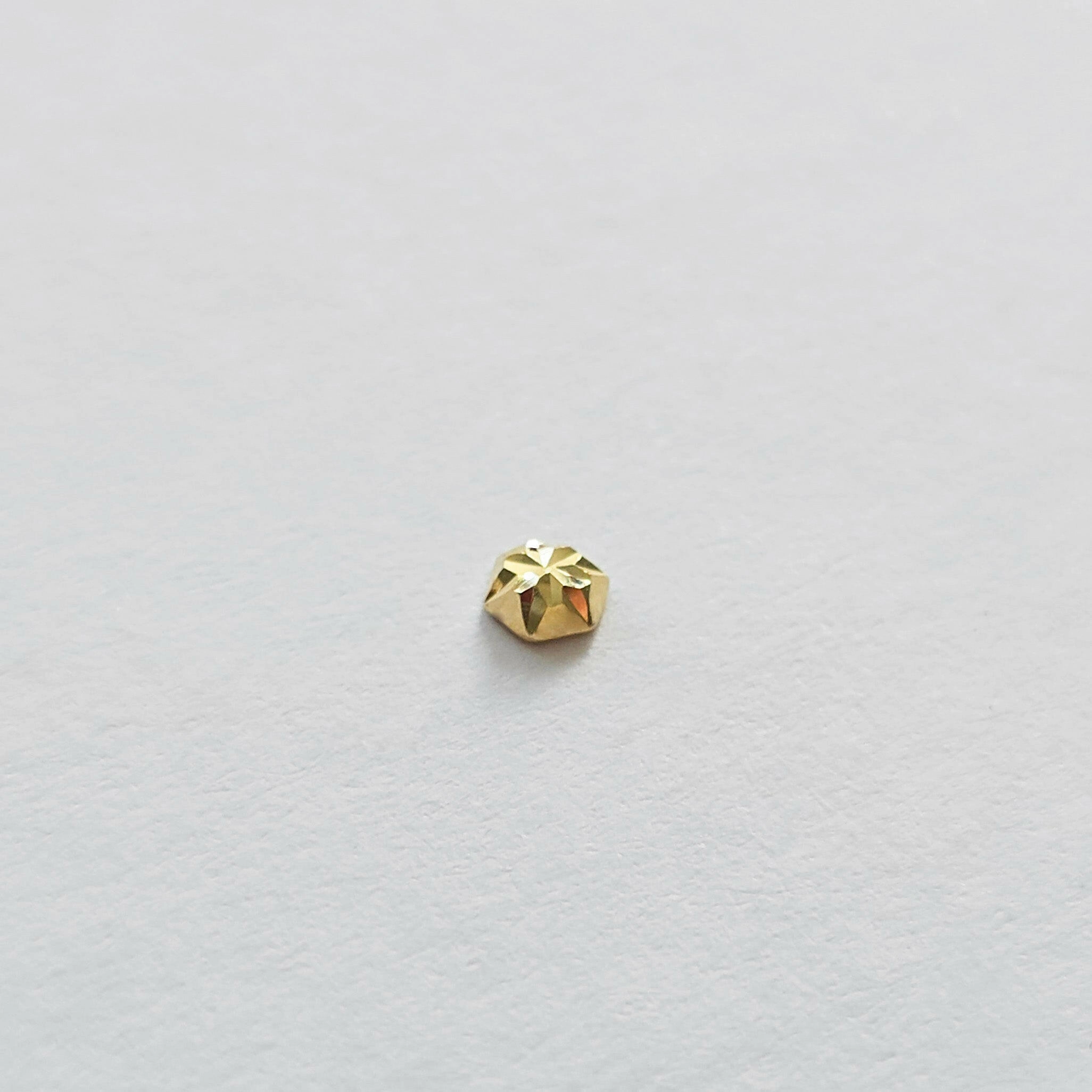 14K Shiny Hexagon Cartilage Earring
