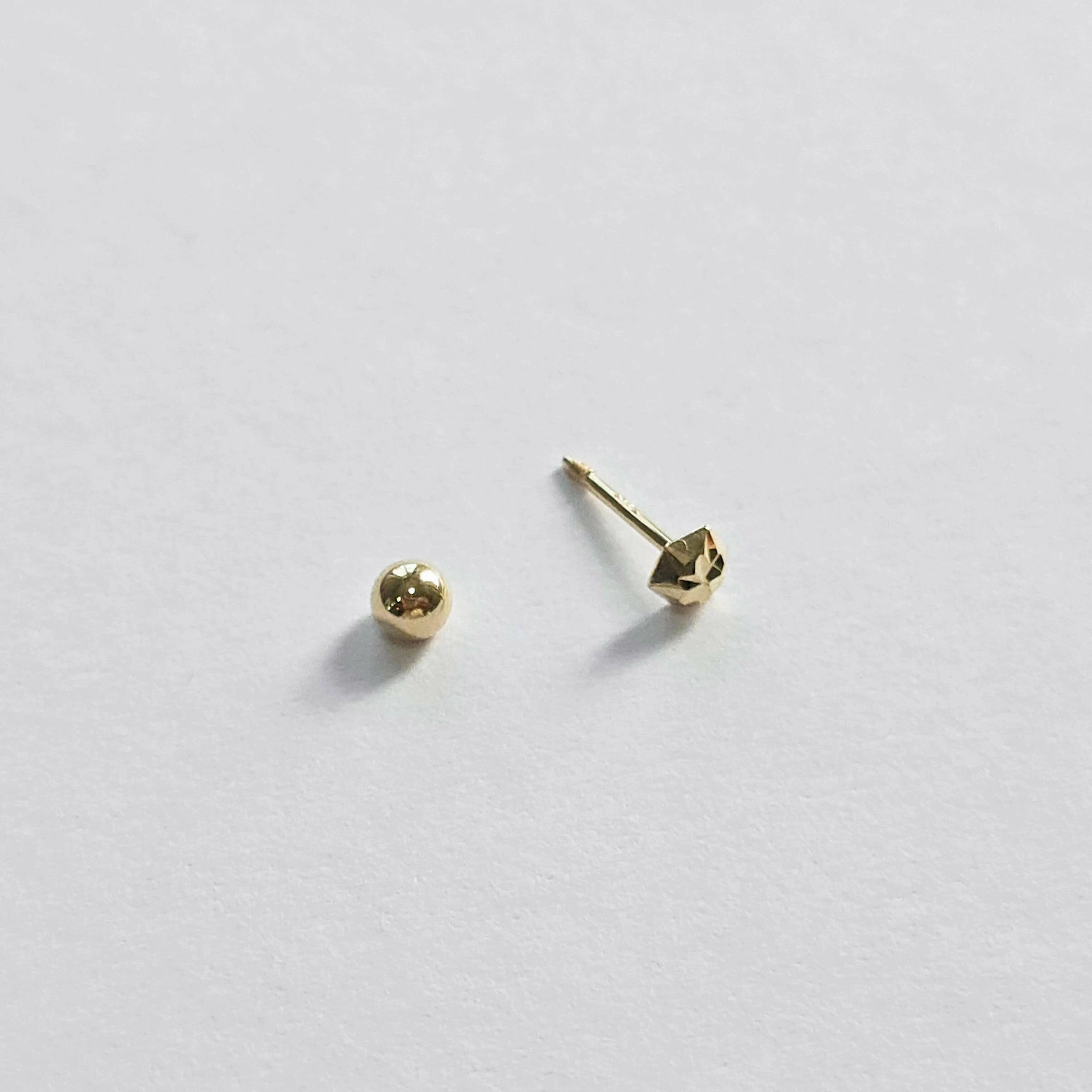 14K Shiny Hexagon Cartilage Earring