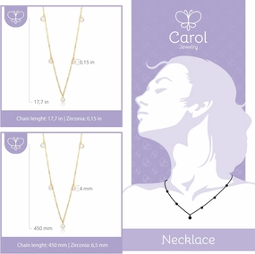 18k Solid Yellow Gold Teardrops Necklace for Women and Teens Luxury