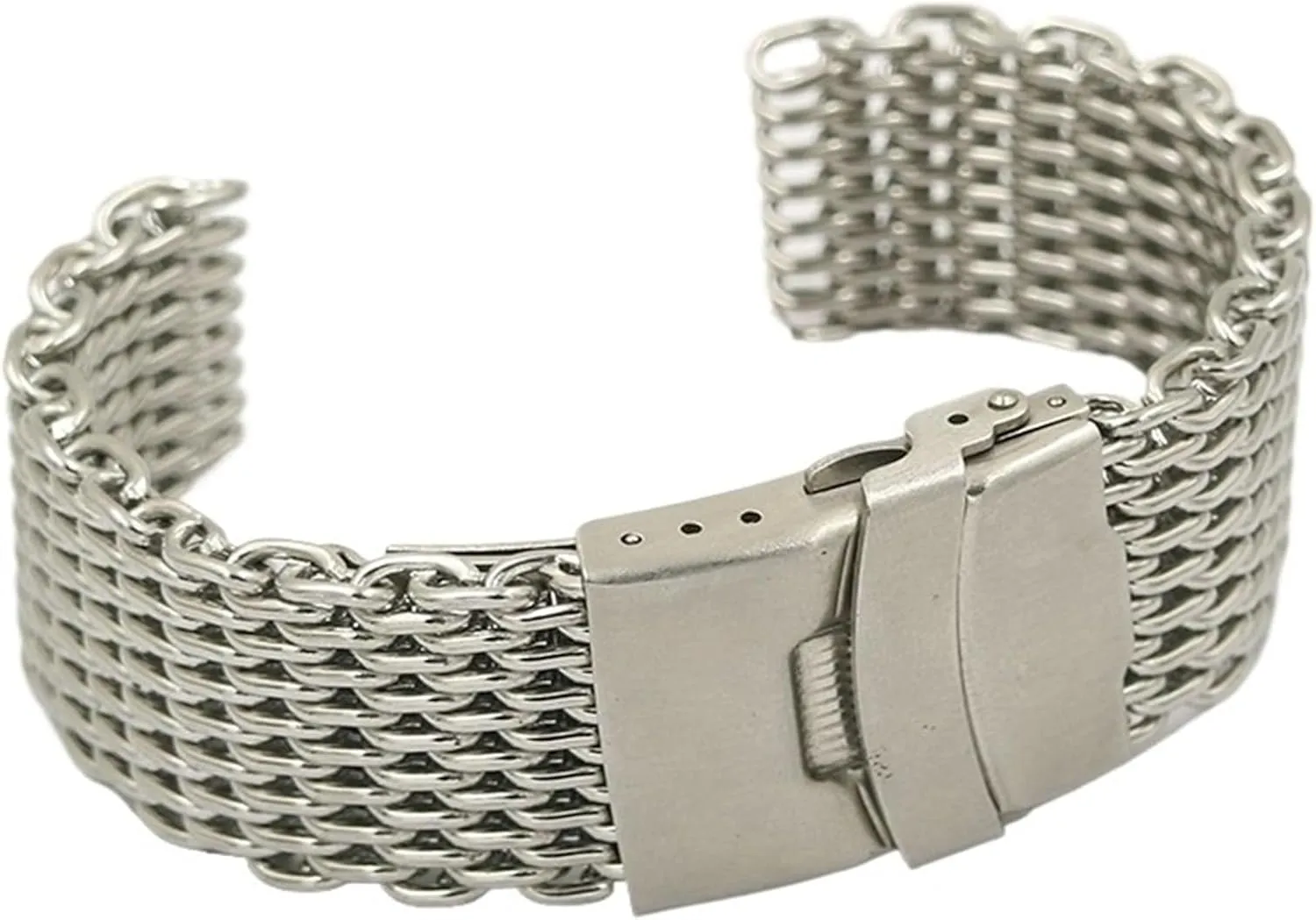 18mm 20mm 22mm 24mm Steel Mesh Watch Band Strap Silver For For Men Women Wrist Watch Quick Release Adjustable