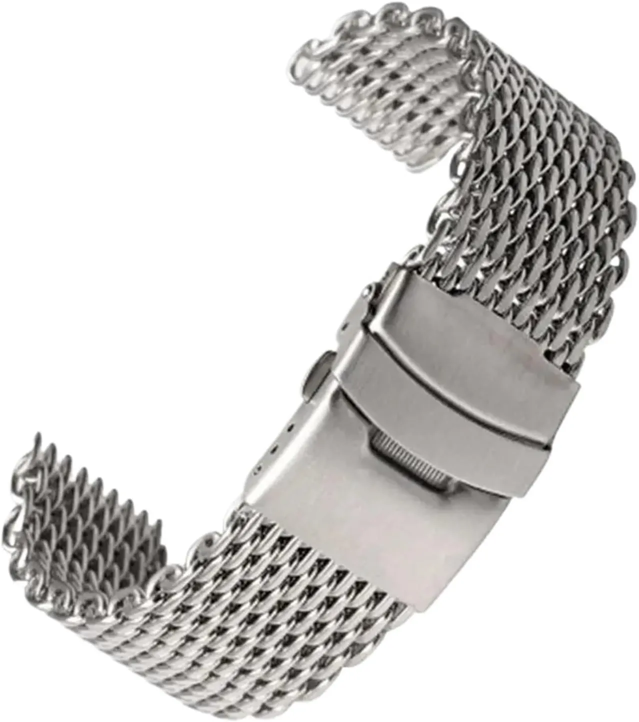 18mm 20mm 22mm 24mm Steel Mesh Watch Band Strap Silver For For Men Women Wrist Watch Quick Release Adjustable