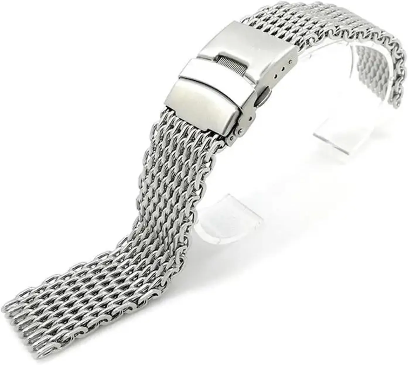 18mm 20mm 22mm 24mm Steel Mesh Watch Band Strap Silver For For Men Women Wrist Watch Quick Release Adjustable