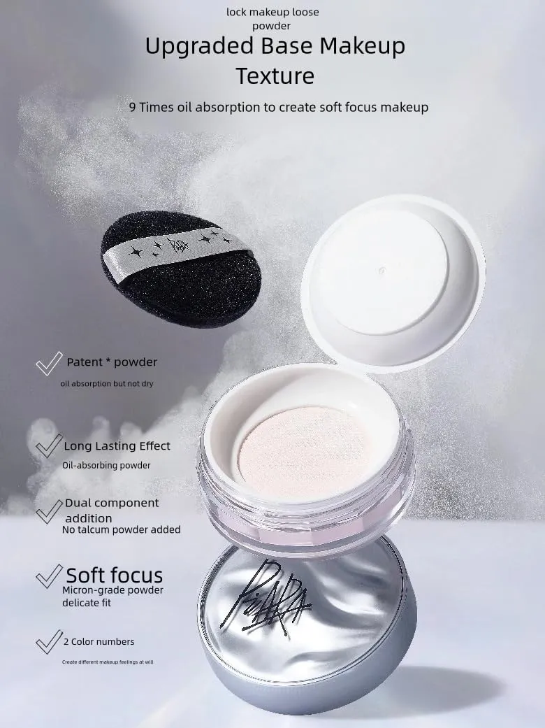 1PC Star With Me Long Lasting Facial Loose Setting Powder Foundation Powder, Extra Fine Oil Control Moisturizing Foundation Powder (#01, 6g)