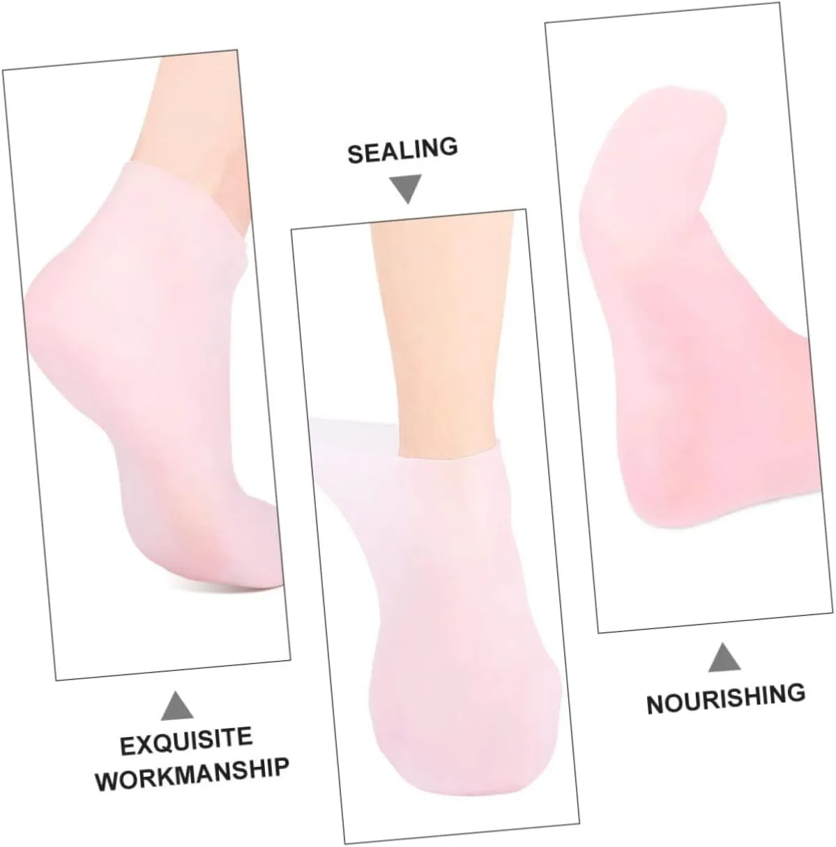 2 Pack Exfoliating Moisturizing Gloves for Men Remover Foot Care Socks Pink
