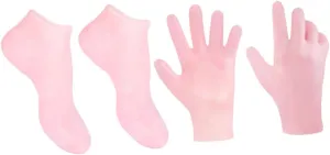 2 Pack Exfoliating Moisturizing Gloves for Men Remover Foot Care Socks Pink