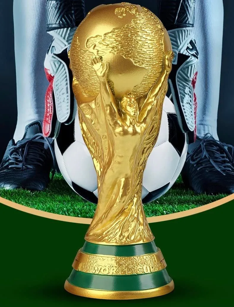 2022 World Cup Trophy Replica 10.6 World Cup Replica Resin Soccer Collectibles Sports Fan Trophy Gold Bedroom Office Desktop Decor