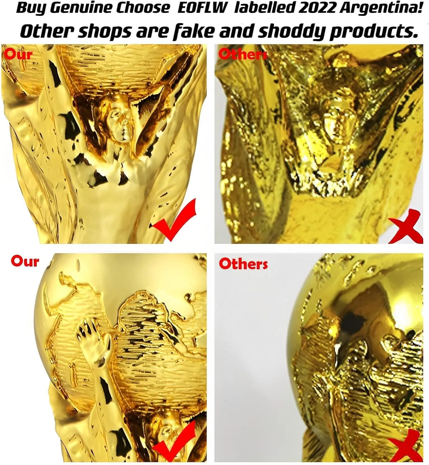 2022 World Cup Trophy Replica 10.6 World Cup Replica Resin Soccer Collectibles Sports Fan Trophy Gold Bedroom Office Desktop Decor