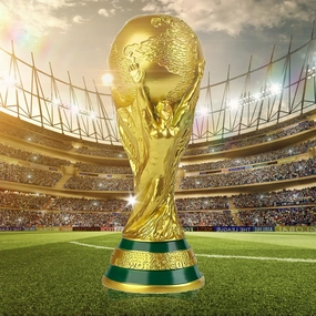 2022 World Cup Trophy Replica, Resin Football Soccer Collectibles, Sports Fan Trophy, Gold Sports Award Decorations for Bedroom Office Desktop（5.1"/8.2"/10.6"/14.1"）