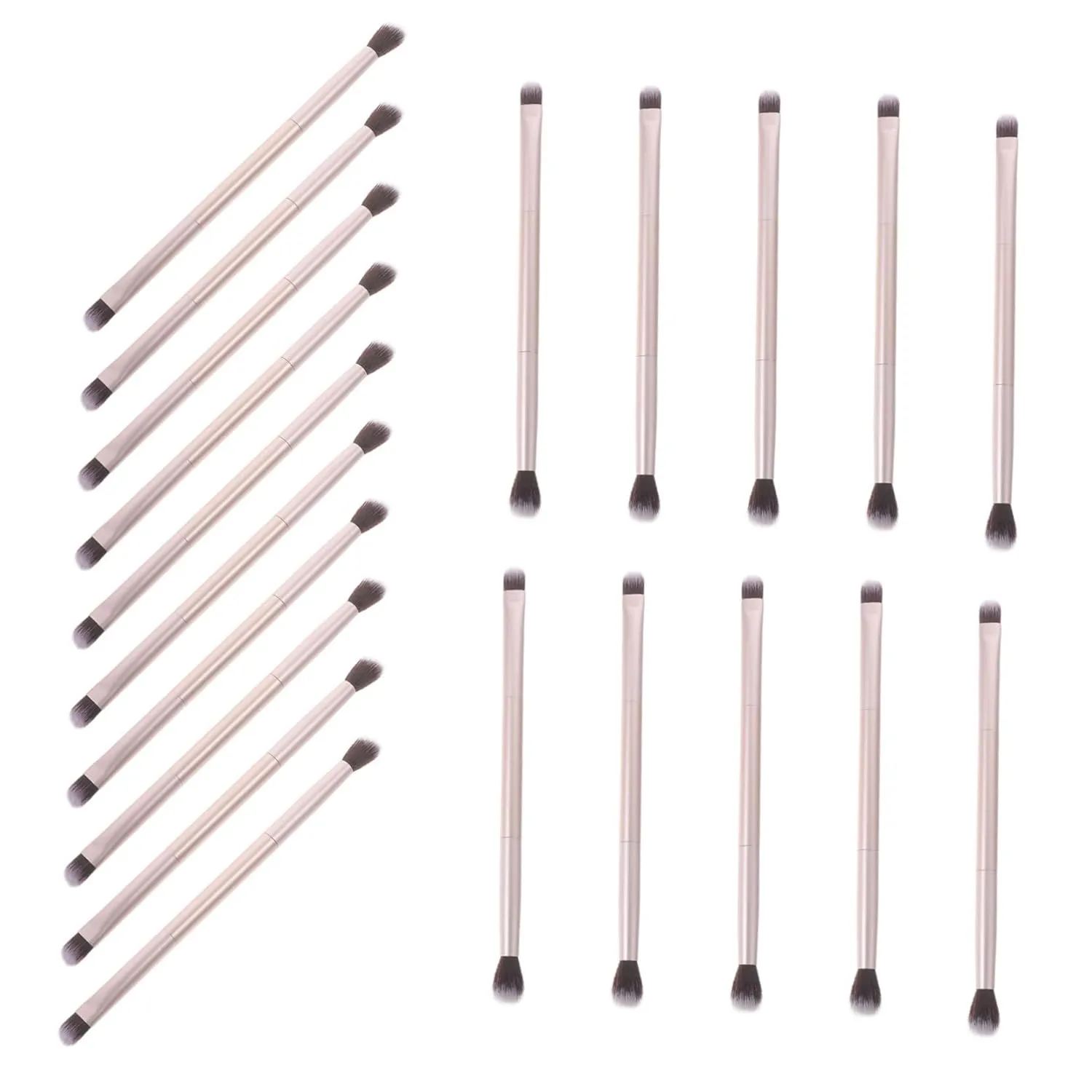 20pcs Double-ended Makeup Brush Versatile Eyeshadow Blending and Nose Shadow Brushes Elegant for Seamless Application All Skin Types