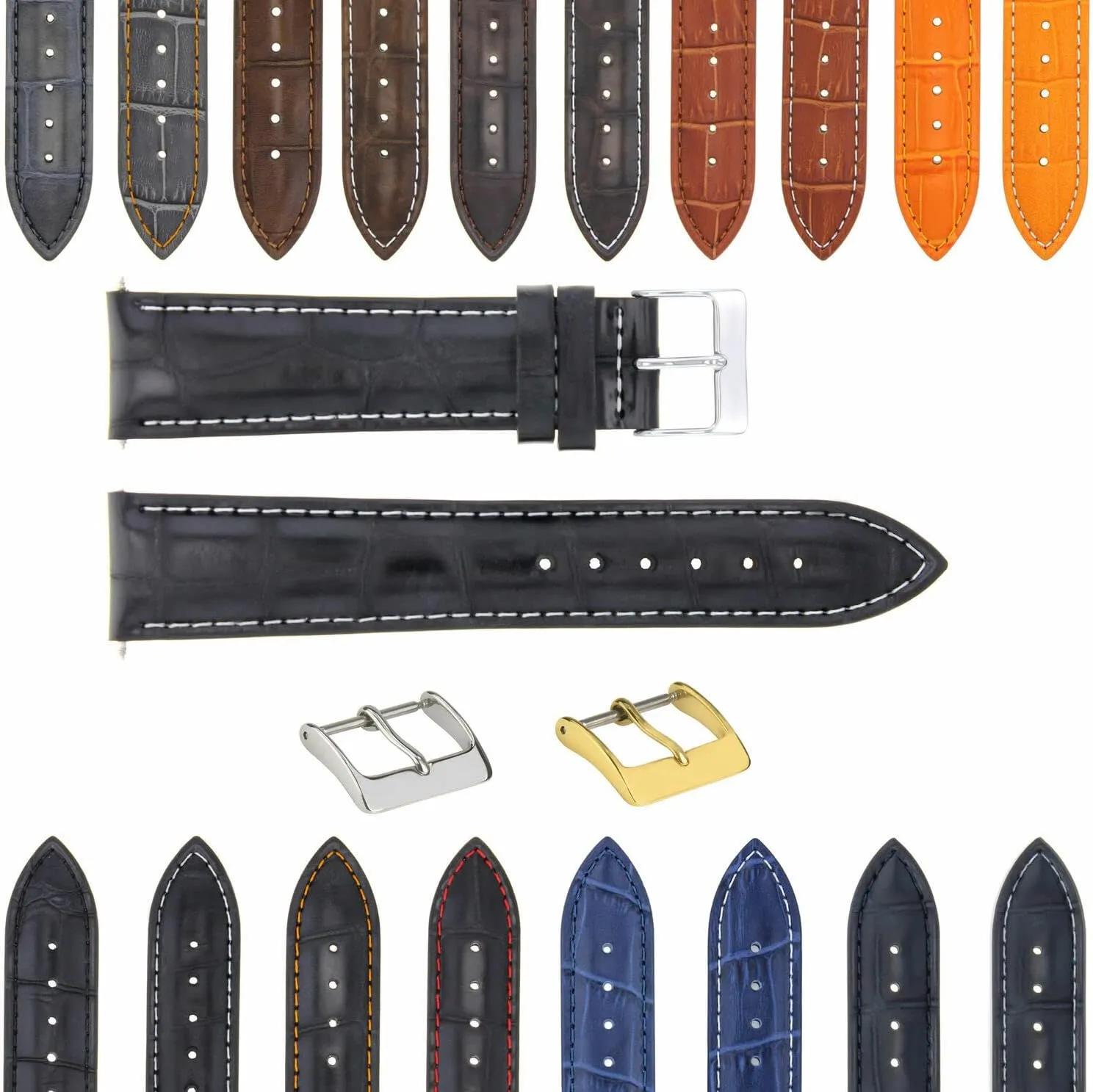 21mm Genuine Leather Watch Band Strap Compatible with Longines Watch