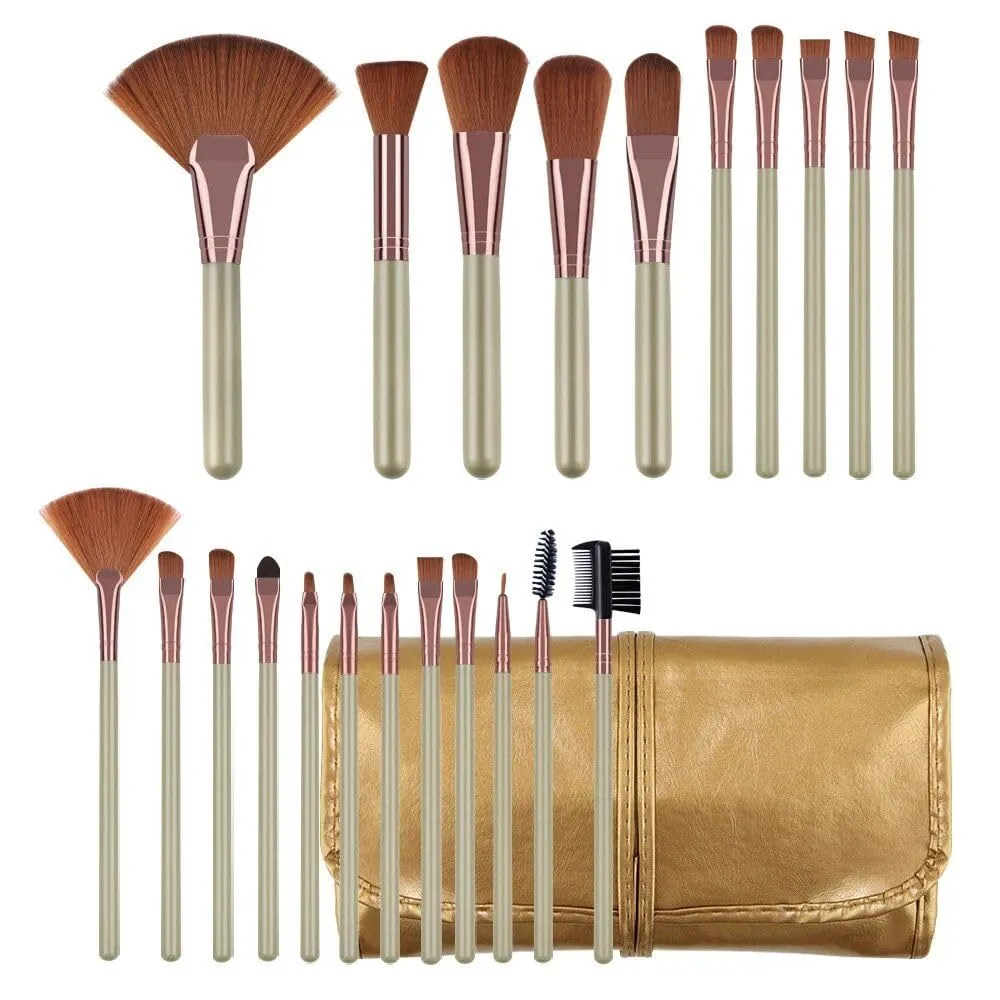 22-Piece Premium Makeup Brush Set with Cosmetic Bag gold
