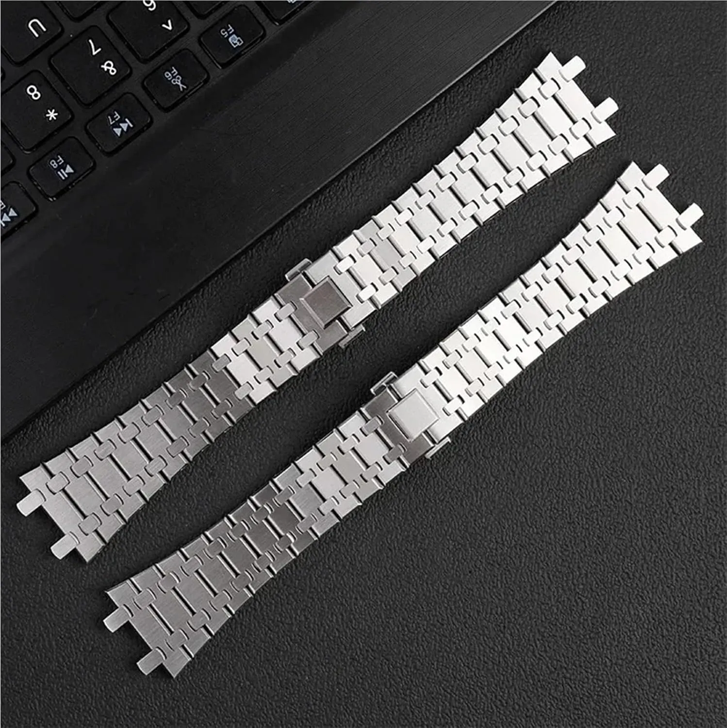 28mm 26mm Silver Stainless Steel Bracelet Strap Men Women Watch Band Quick Release Adjustable