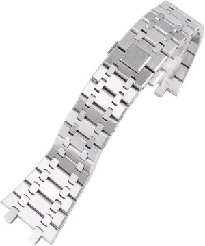 28mm 26mm Silver Stainless Steel Bracelet Strap Men Women Watch Band Quick Release Adjustable