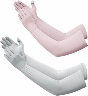 2 Pairs Driving Long Gloves for Women, UV Sun Protection Sleeves Full Finger Gloves for Outdoor Sports Cycling