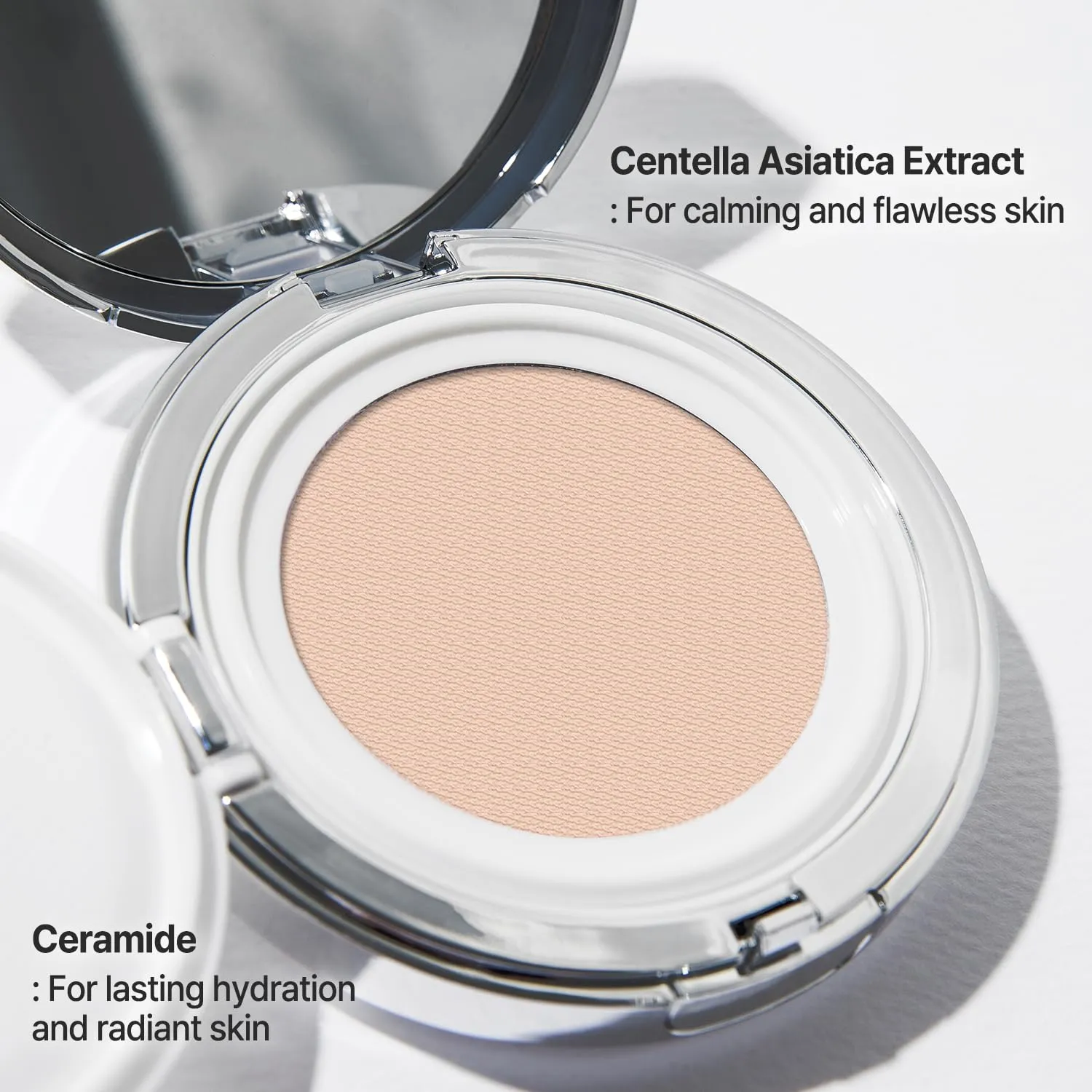 2aN Gleaming Tension Cushion Foundation Pact, Korean Cushion Foundation Makeup, Lightweight & Buildable Coverage with Ceramides and Centella Asiatica (#21 Light Beige, 0.45 oz)