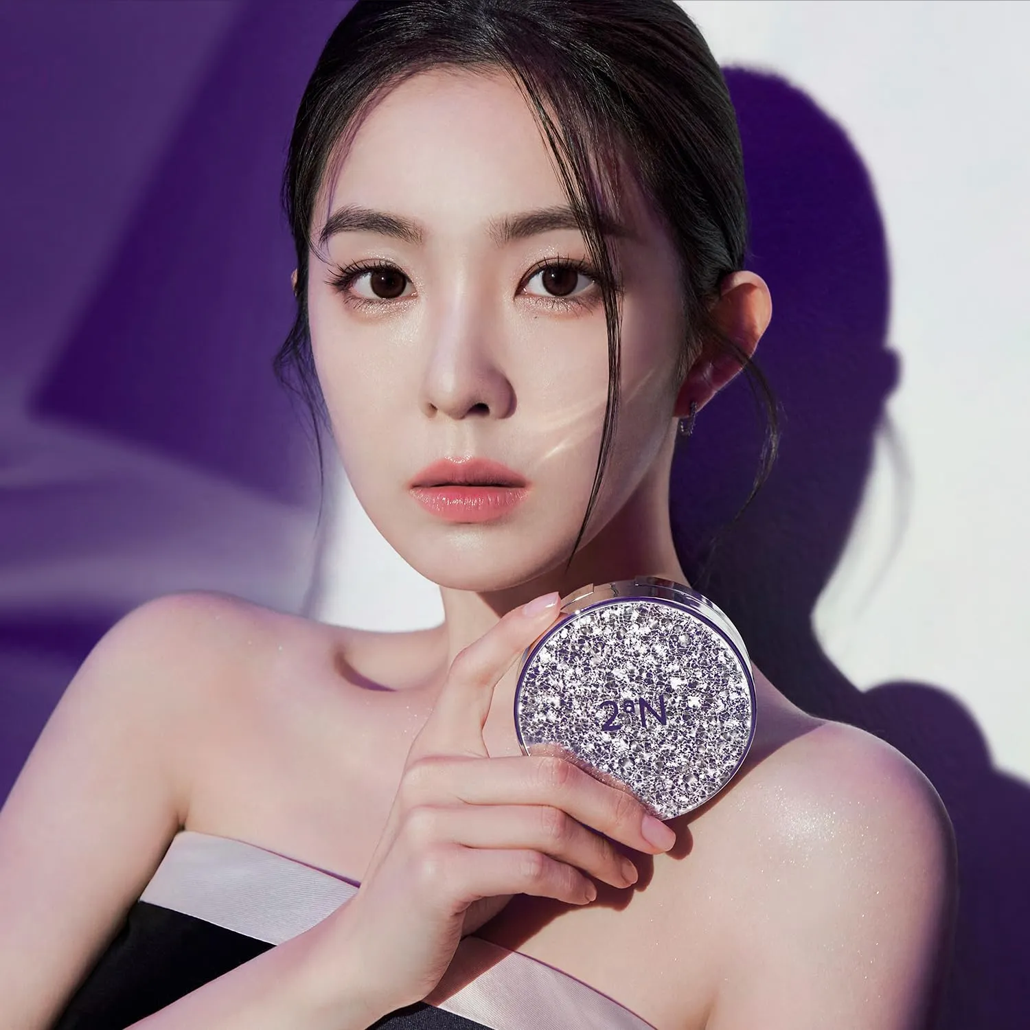 2aN Gleaming Tension Cushion Foundation Pact, Korean Cushion Foundation Makeup, Lightweight & Buildable Coverage with Ceramides and Centella Asiatica (#21 Light Beige, 0.45 oz)