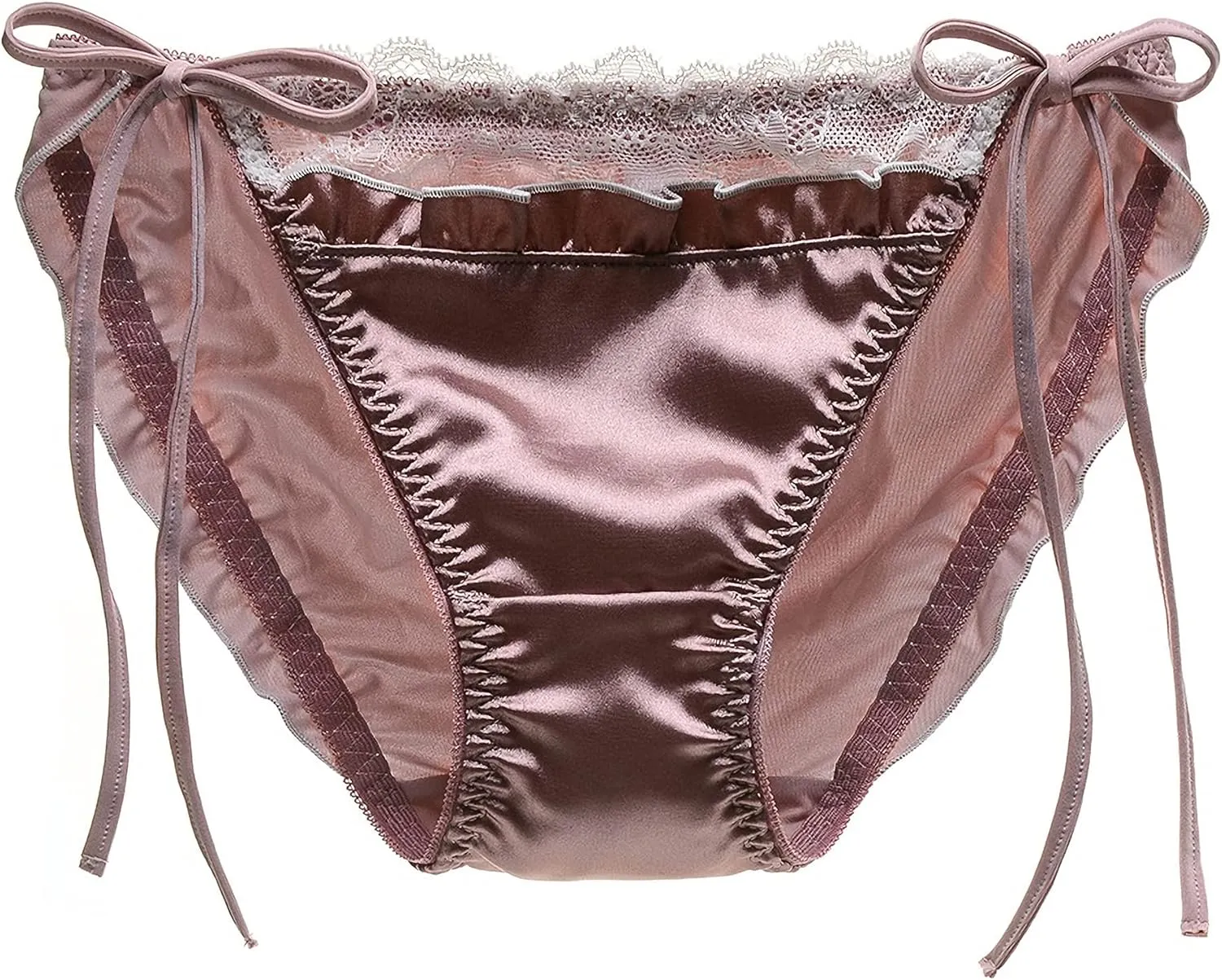 3 Pack Satin Fabric Women Underwear Panties Shorts String Panties Lace Thongs Sexy Bikini Japanese Girl