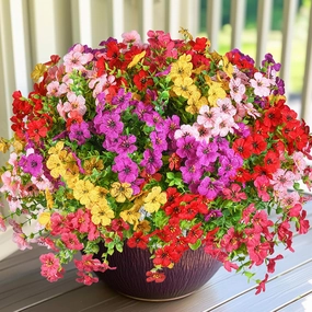 30 Bundles Artificial Flowers for Outdoor Artificial Flowers Outdoor for Decoration UV Resistant Faux Plastic Plants Silk Flowers for Home Planter Porch Window Box Yard