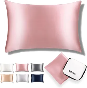 30mm 100% Mulberry Silk Pillowcase | 6A High-Grade Fibres | Silk Pillow Cover for Better Hair & Skin, Envelop Closure | Temperature Regulation for Hot Sleepers (Pink, King)
