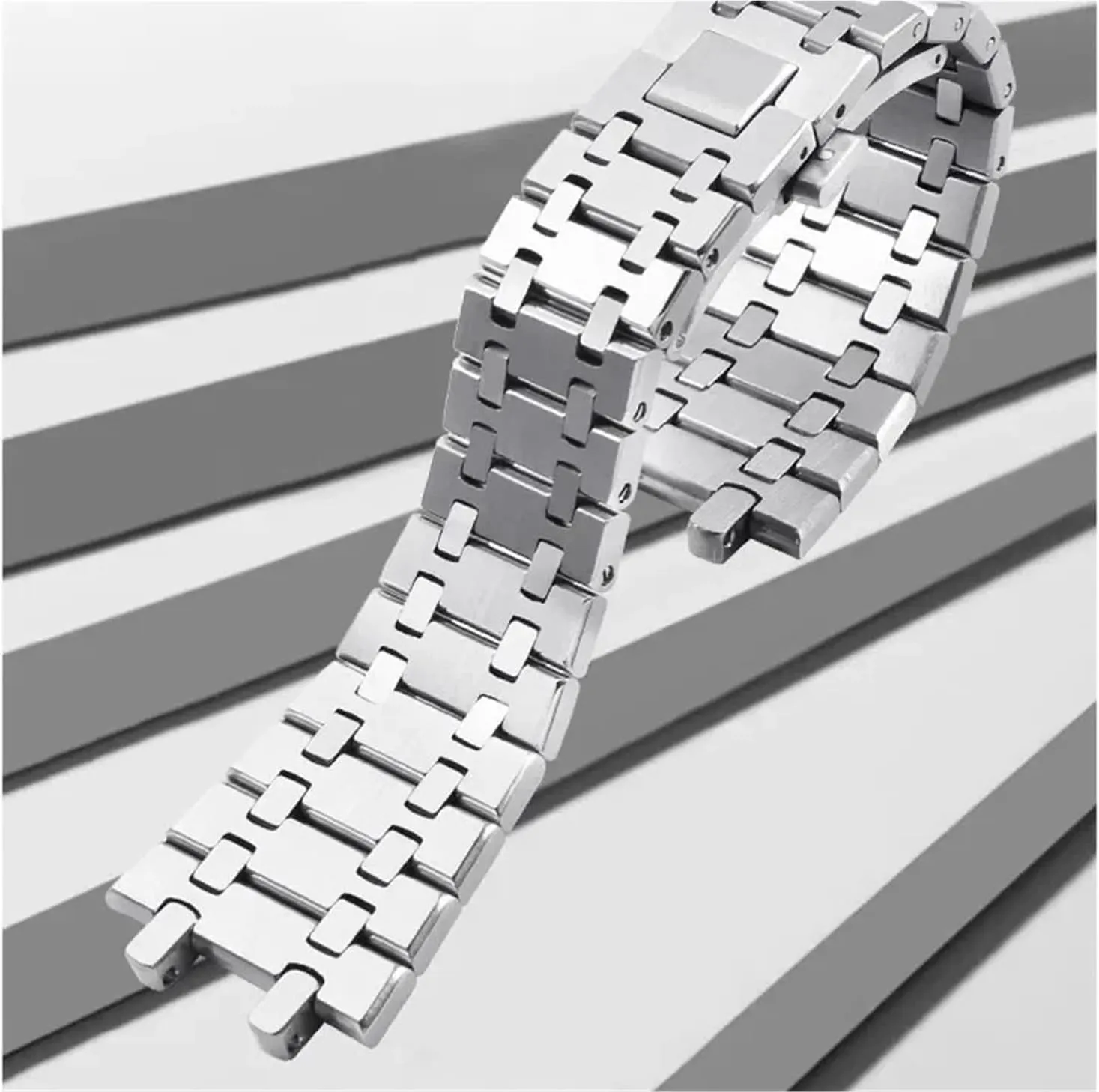 316L Stainless Steel Silver Bracelet For Strap Women Men Watch Band 21mm 26mm Quick Release