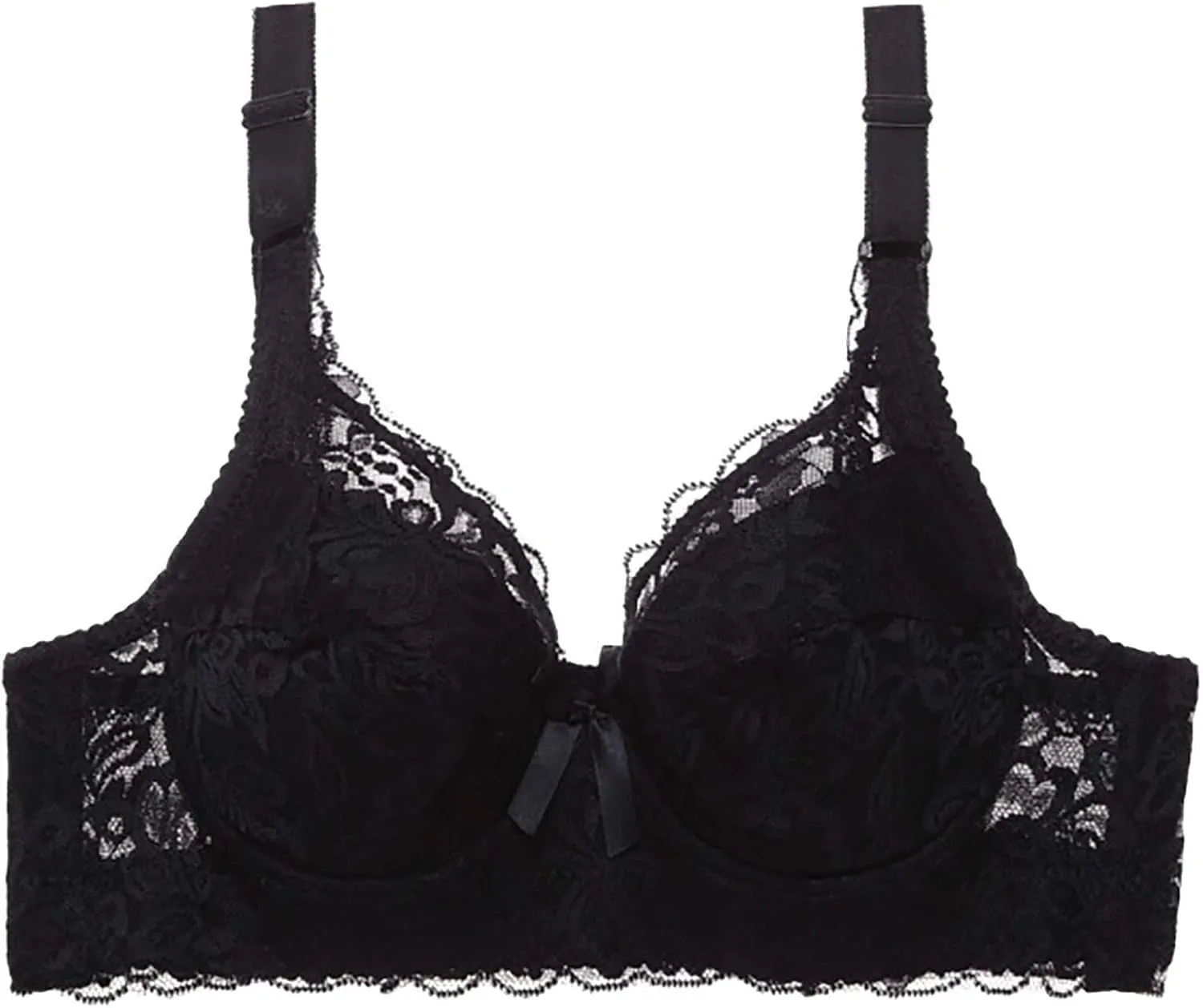3PC Women's Push Up Lace Bras Full-Coverage Bralettes with Underwire Soft Comfort Support Lift Everyday Bra Pack of 3