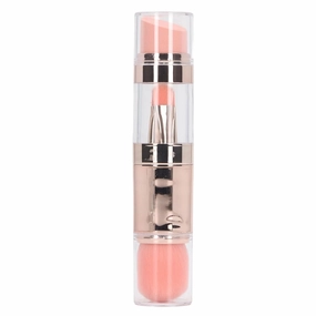 5 in 1 Makeup Brush Rose Gold Multifunctional Foundation Sponge Powder Eyebrow Lip Brush for Travel Home Use