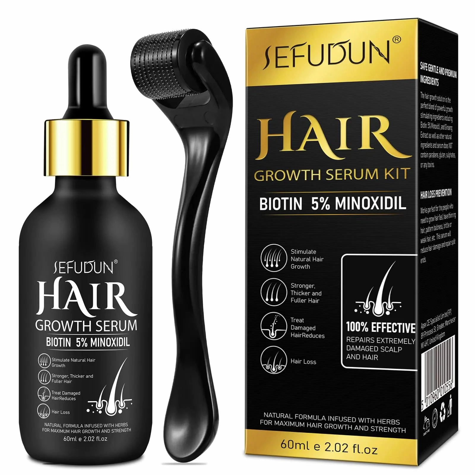 5% Minoxidil Hair & Beard Growth Kit with Biotin