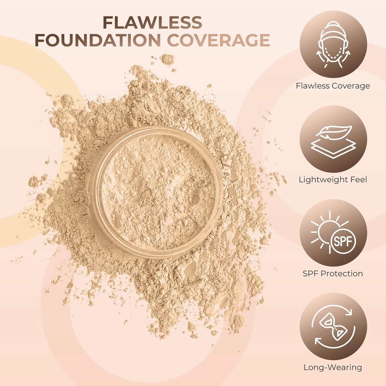 5pc KIT w/FACE Brush (FAIR 2) Mineral Makeup Set Full Size Powder Bare Skin Matte Foundation