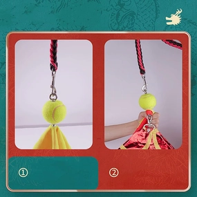 6 Meters (19.6 FT) 3D Square Exercise Dragon & Phoenix Poi with 340g Weighted Ball & 1.1 Meters Swing Rope, Silk-like Flowy Chinese Golden Phoenix Ribbon Streamer   Travel Bag! (Pink Phoenix)