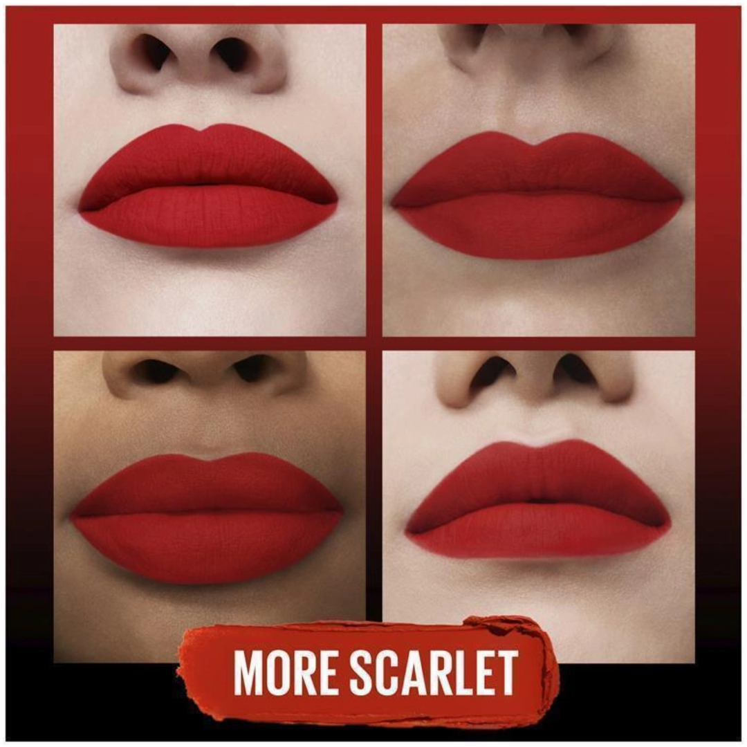6x Maybelline Color Sensational Ultimatte Matte Slim Lipstick 299 More Scarlet