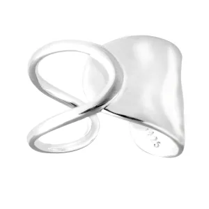 925 Sterling Silver Dainty Wide Ring, Perfect Gift for Women and Teen Girls, Adjustable, Handmade 925 Sterling Silver Band Ring by Dominerva