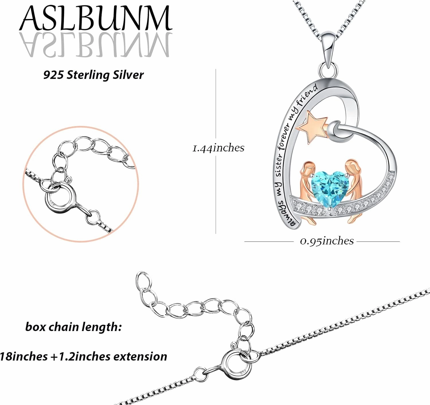 925 Sterling Silver Mom Daughter Sister Infinity Love Heart Pendant Necklace Mother Jewelry Christmas Birthday Gifts for Mom Daughter Sister