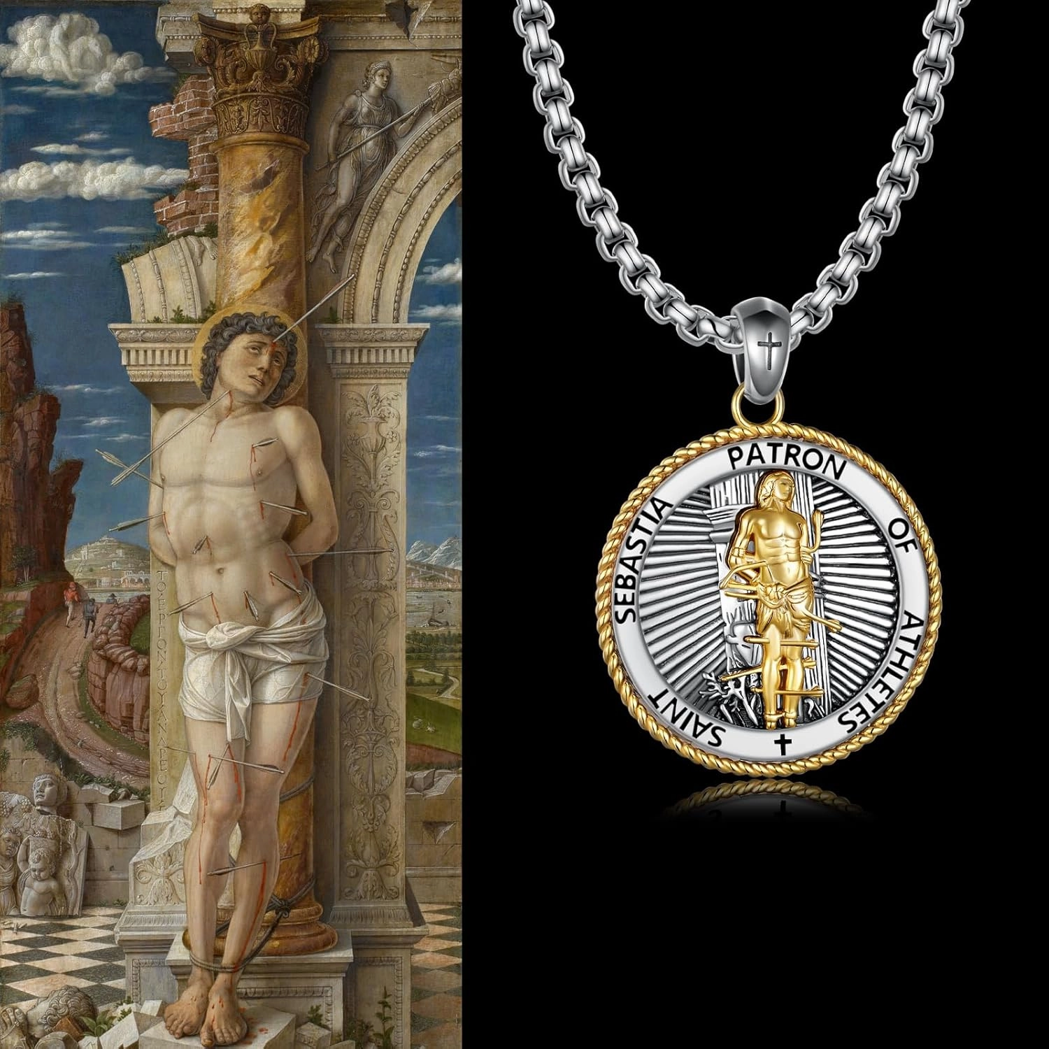 925 Sterling Silver Saint Religious Necklace for Men Women Amulet Protect Patron Amulet Medal Jewelry Gifts