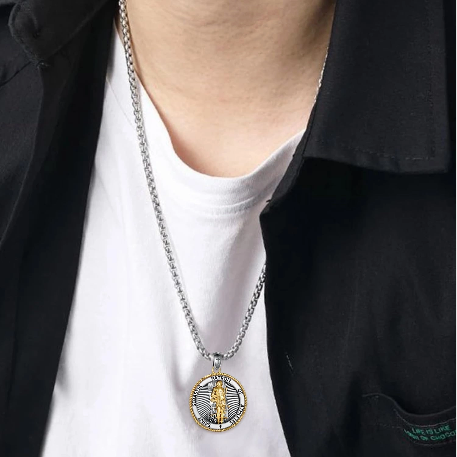 925 Sterling Silver Saint Religious Necklace for Men Women Amulet Protect Patron Amulet Medal Jewelry Gifts