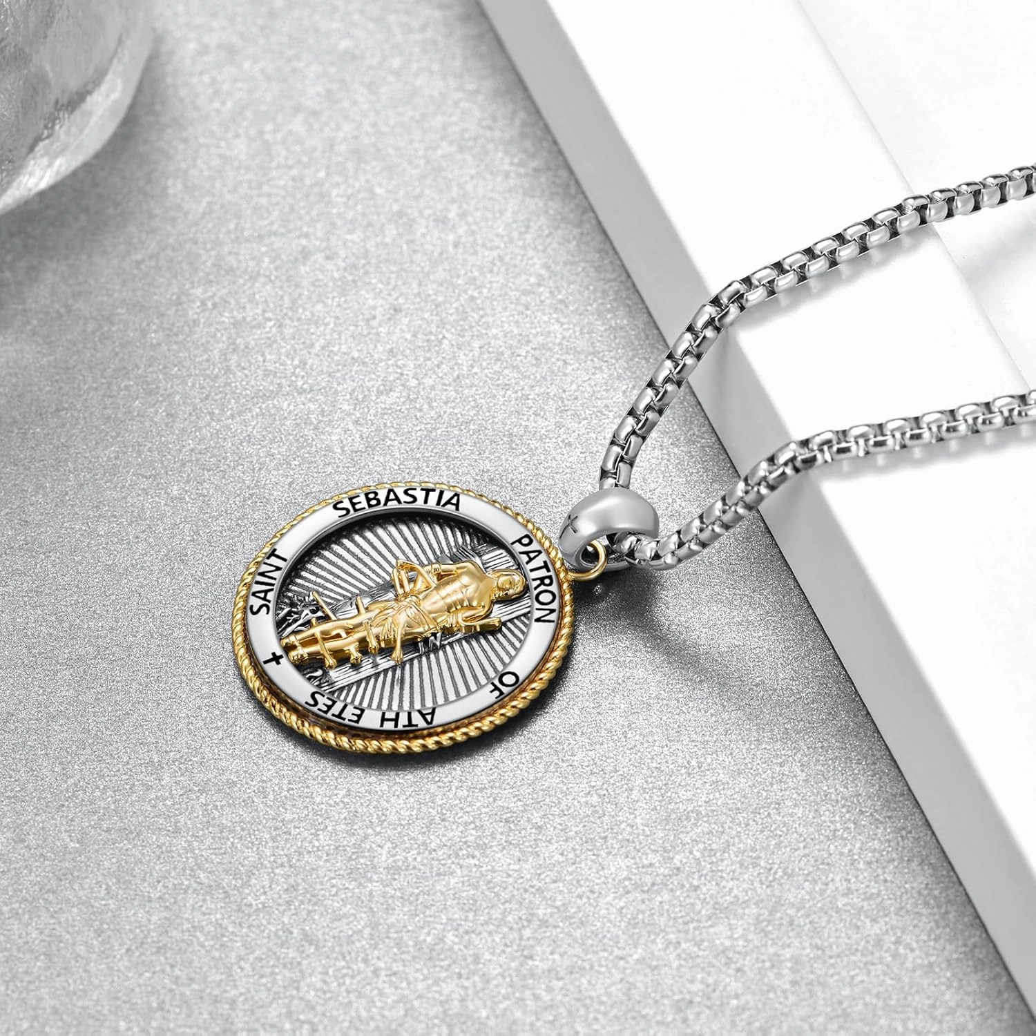 925 Sterling Silver Saint Religious Necklace for Men Women Amulet Protect Patron Amulet Medal Jewelry Gifts