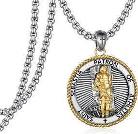 925 Sterling Silver Saint Religious Necklace for Men Women Amulet Protect Patron Amulet Medal Jewelry Gifts